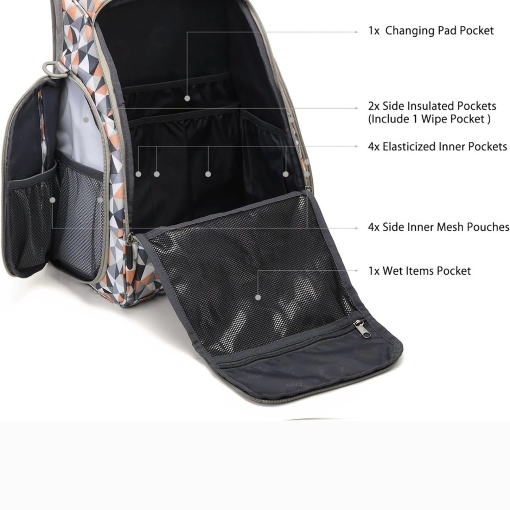 Geometric Patterned Diper Backpack - image 5